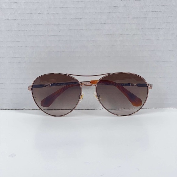 Kate Spade Timeless Chic Aviator UV Sunglasses Gold Brown w/ Pink Case - Picture 8 of 15